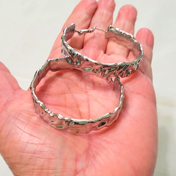 Vintage Used Silverstone Hoop Earrings - Picture 1 of 3